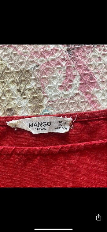 xs Beden Mango harika fırfır detaylı keten elbise