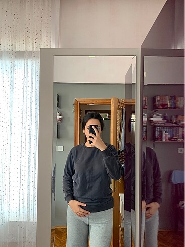 Diğer Gri normal kalıp sweatshirt