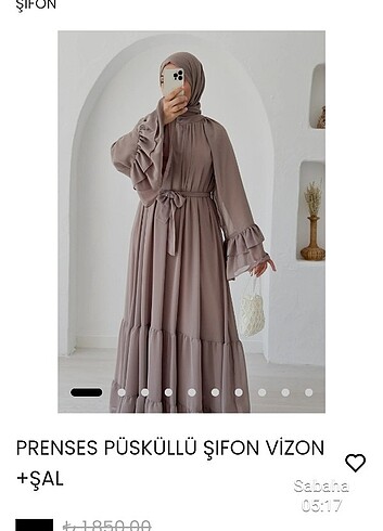 multi şifon Prenses elbise 