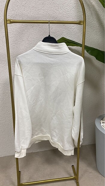 universal Beden beyaz Renk Fermuarlı Sweatshirt