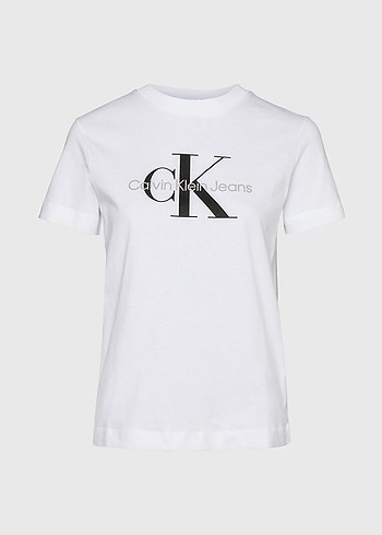 Calvin Klein Jeans Kadın Beyaz Baskılı Tişört