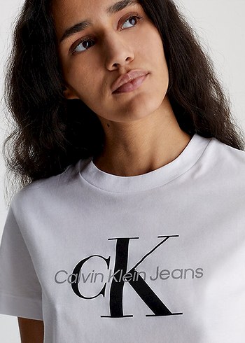 m Beden beyaz Renk Calvin Klein Jeans Kadın Beyaz Baskılı Tişört