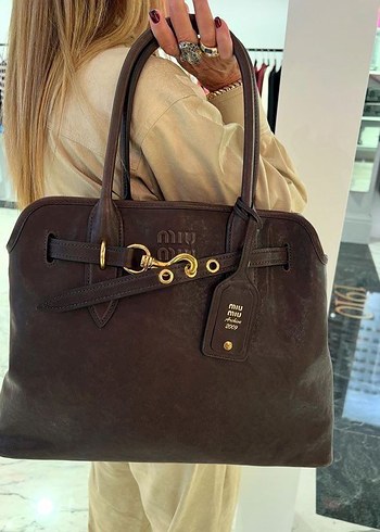 Miu Miu Kahverengi Vegan Deri Kadın Çanta
