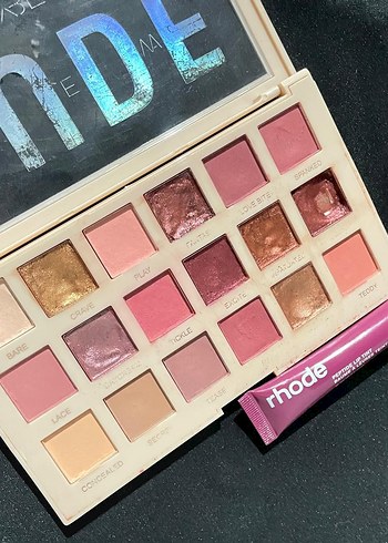 Beden Renk Pastel Pembe Far Paleti ve Dudak Parlatıcısı