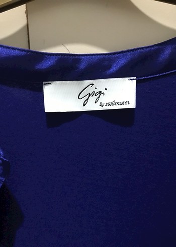 Parlak Mavi V Yakalı Kadın Bluz - Görsel 2