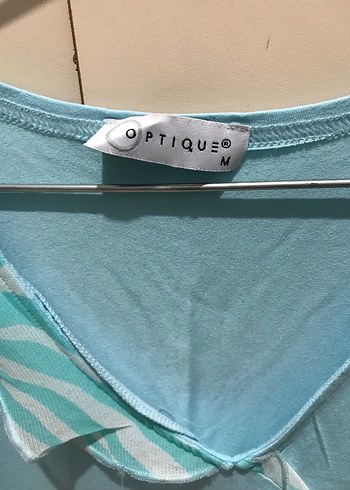 Mavi Kolsuz V-Yaka Fırfırlı Bluz - Görsel 2