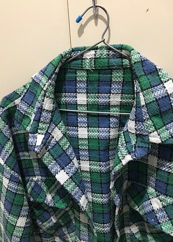 Düğmeli Yeşil Kareli Kadın Gömlek - Görsel 5