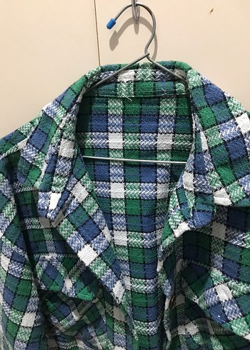 Düğmeli Yeşil Kareli Kadın Gömlek - Görsel 4