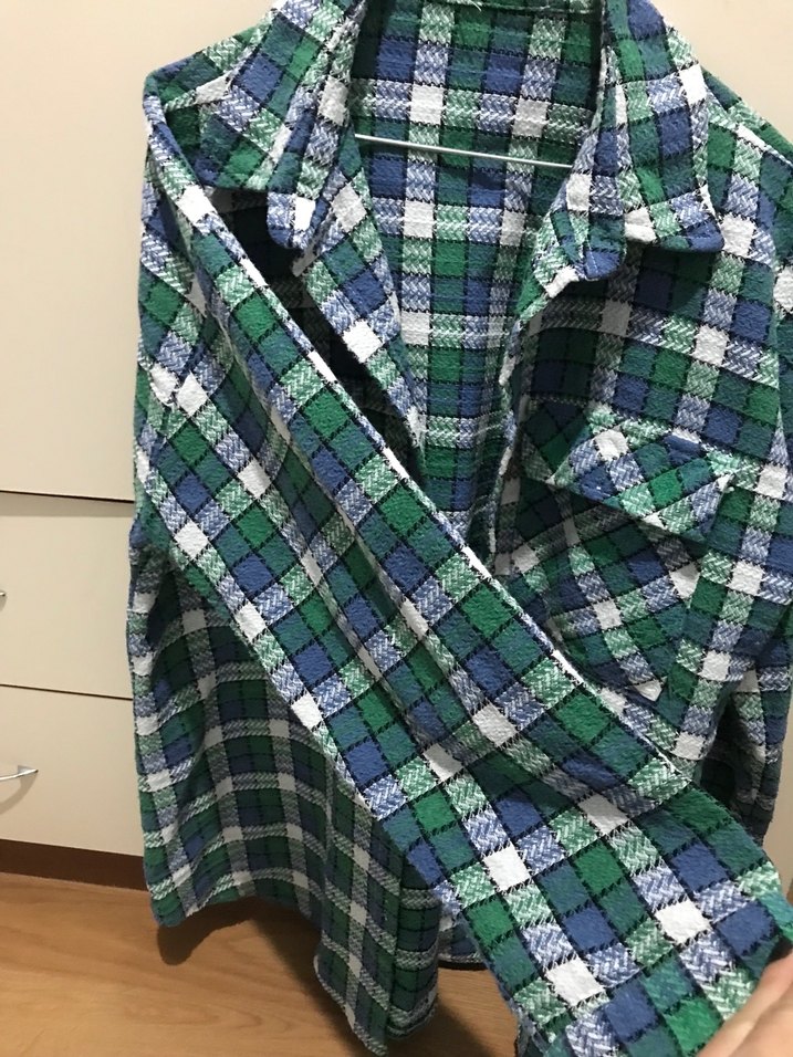 Düğmeli Yeşil Kareli Kadın Gömlek - Görsel 2