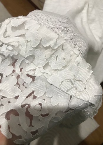 Dantel Detaylı Beyaz Kadın Bluz - Görsel 4