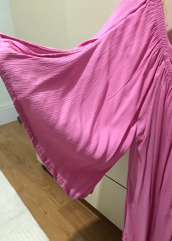 Pembe Pilili Bohem Kadın Bluz - Görsel 4