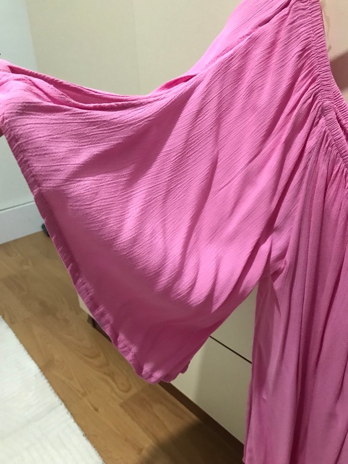 Pembe Pilili Bohem Kadın Bluz - Görsel 4