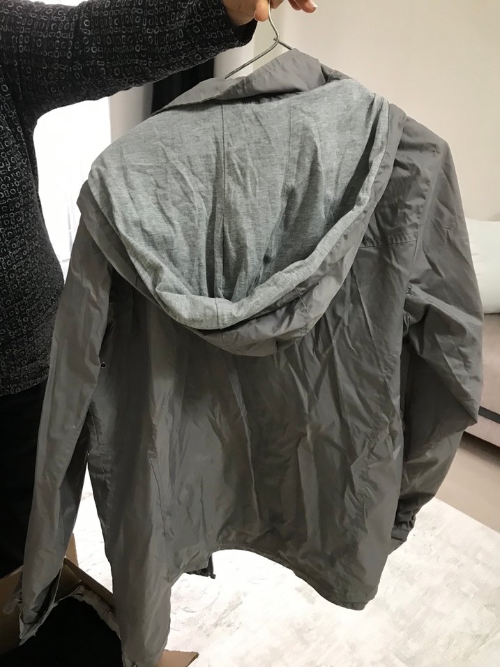 Gri Midi Boy Rüzgarlık Fermuarlı - Görsel 5