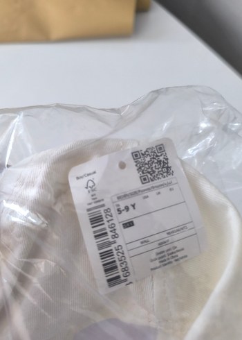 Beyaz Minimalist erkek  çocuk Şapka 5-8yaş - Görsel 7