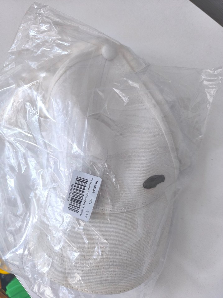 Beyaz Minimalist erkek  çocuk Şapka 5-8yaş - Görsel 5