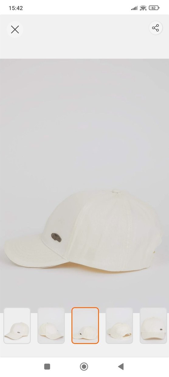 Beyaz Minimalist erkek  çocuk Şapka 5-8yaş - Görsel 3