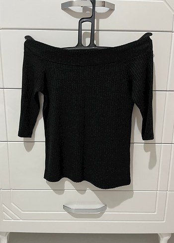 Antrasit Kadın Triko Kayık Yaka Kazak - Görsel 2