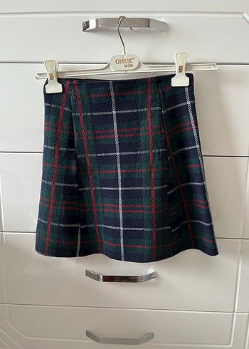 Ekose Desenli Kısa Pilili Mini Etek - Görsel 2