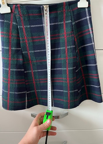 Ekose Desenli Kısa Pilili Mini Etek - Görsel 3