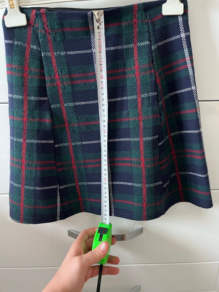 Ekose Desenli Kısa Pilili Mini Etek - Görsel 3