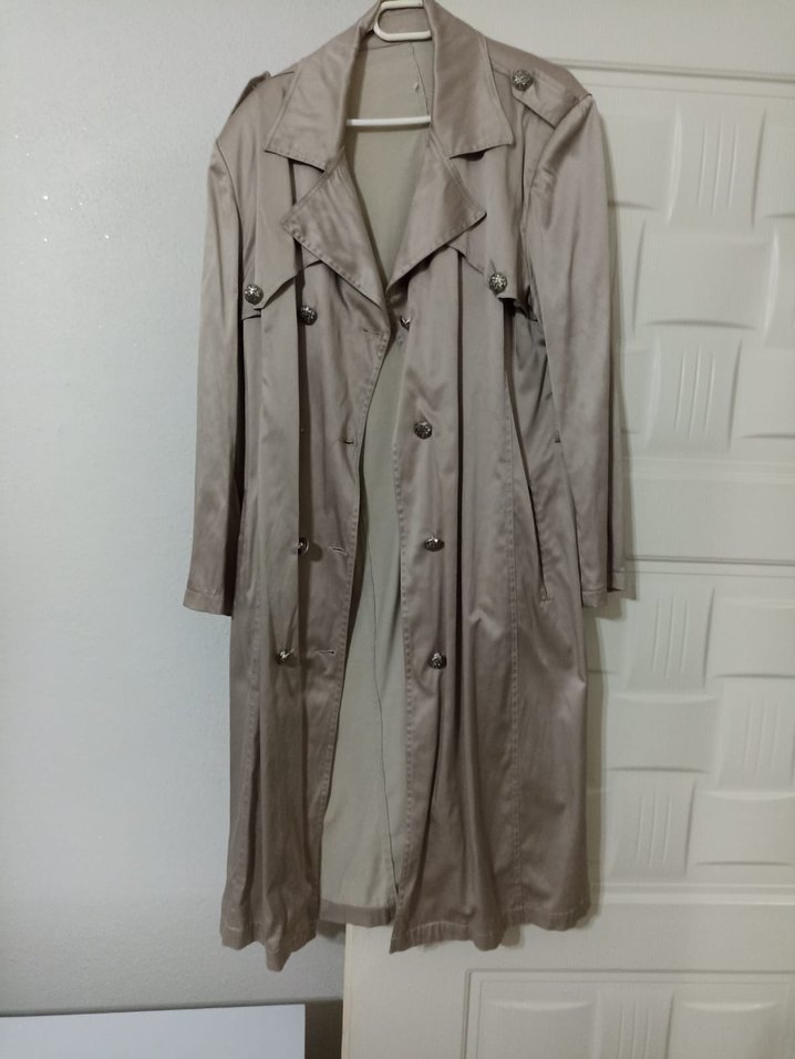 Bej Midi Kadın Trençkot Düğmeli - Görsel 3