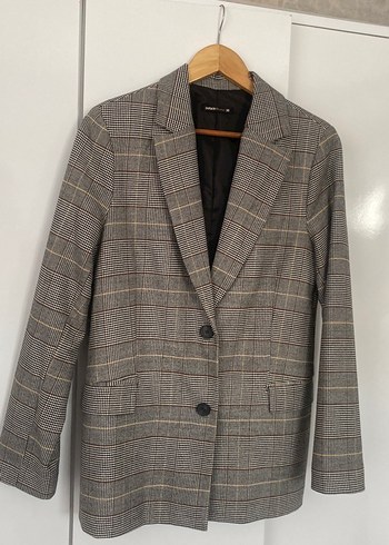 Defacto Ekose Desenli Düğmeli Kadın Blazer