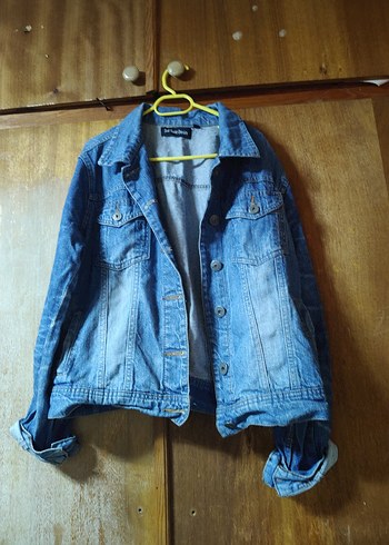 Düğmeli Mavi Kadın Denim Ceket - Görsel 3