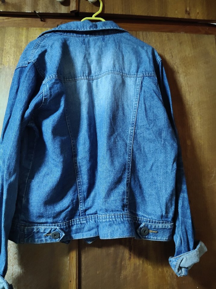 Düğmeli Mavi Kadın Denim Ceket - Görsel 5