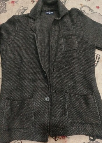 Düğmeli Gri erkek Yün Midi Kaban - Görsel 3