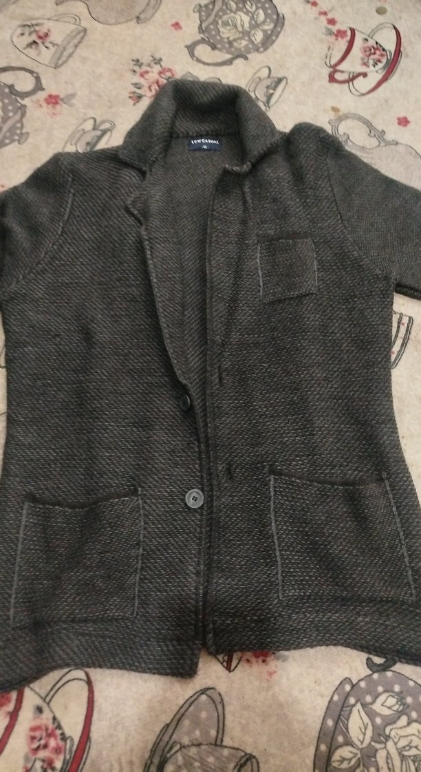 Düğmeli Gri erkek Yün Midi Kaban - Görsel 3