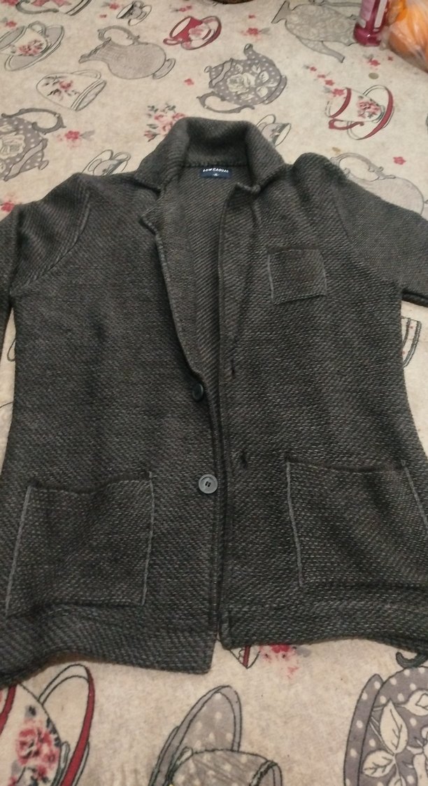 Düğmeli Gri erkek Yün Midi Kaban - Görsel 4