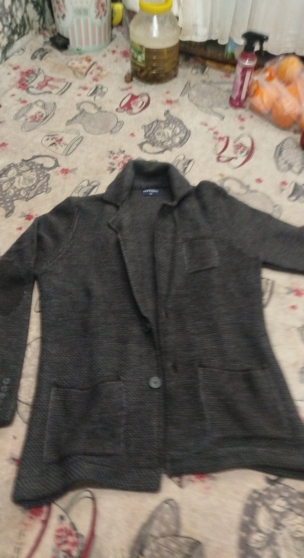 Düğmeli Gri erkek Yün Midi Kaban - Görsel 5