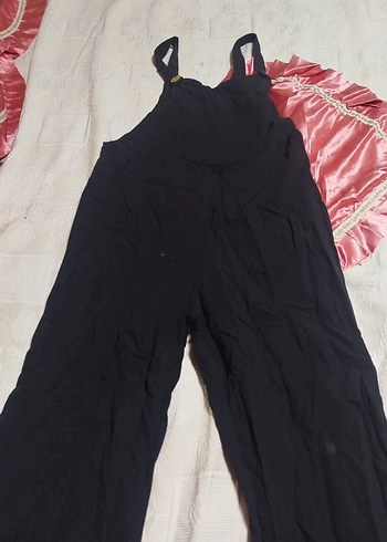 Zara Siyah Kadın Uzun Rahat Keten tulum