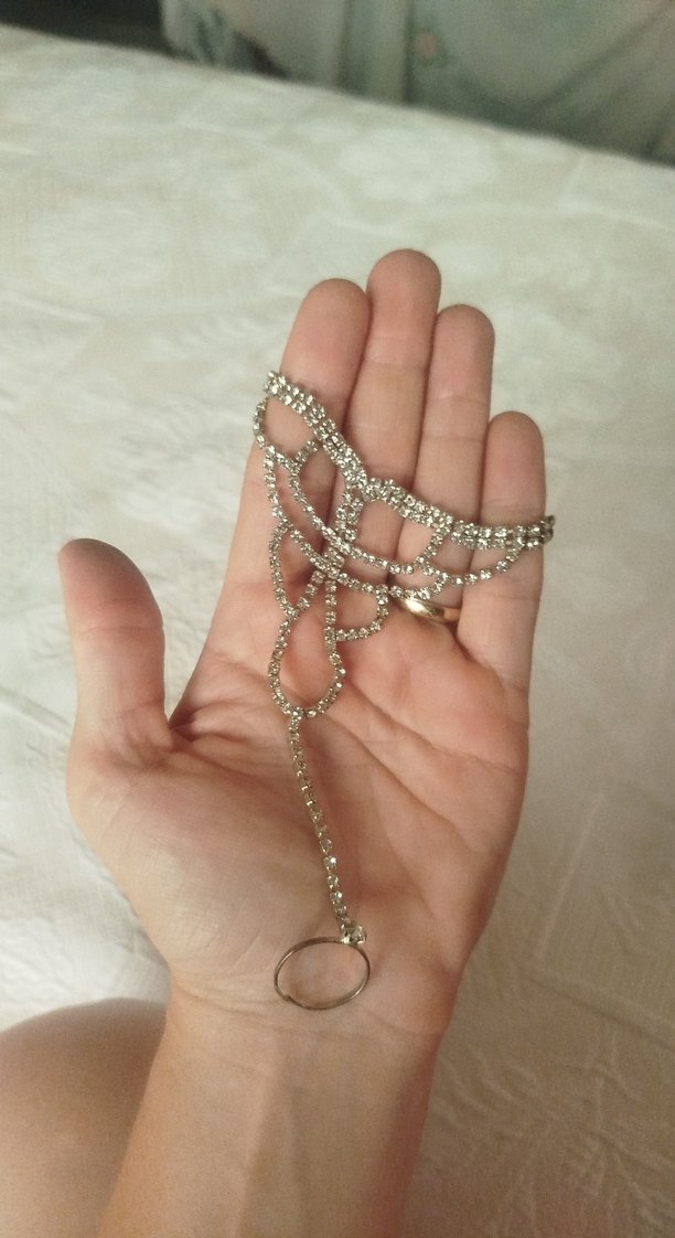 Altın Renkli Payetli Bohem Kadın El Zinciri - Görsel 2