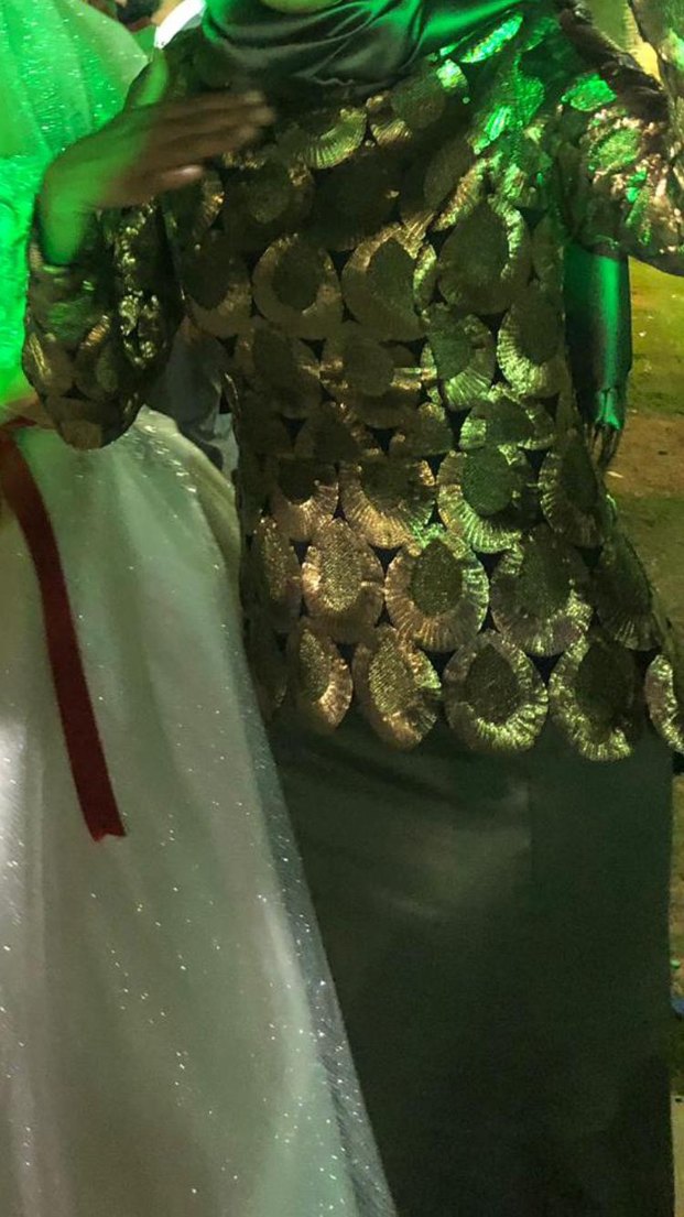 Uzun Kollu Kamuflaj Desenli Haki Abiye - Görsel 3