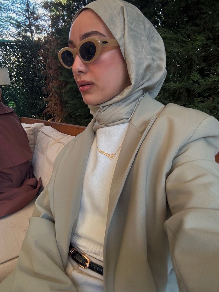 Camel Renkli Midi Boy Kadın Blazer Ceket - Görsel 2