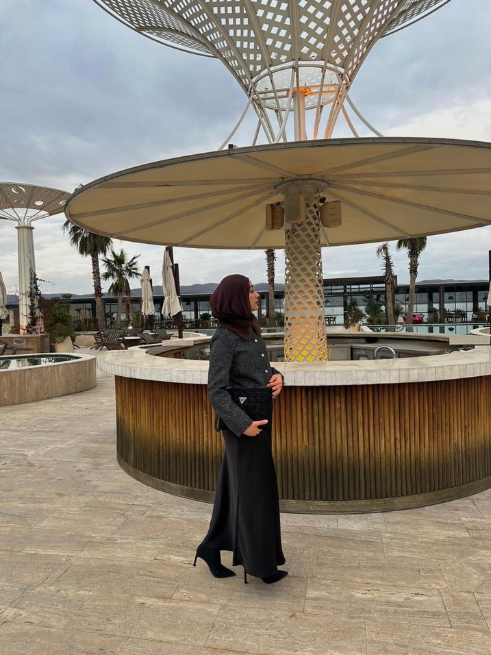 Uzun Bağlamalı Denim Kadın Ceket - Görsel 4