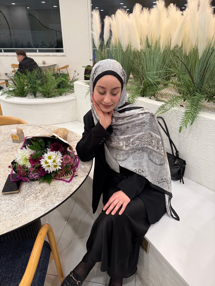 Gri İpek Görünümlü Bohem Drape Şal - Görsel 2