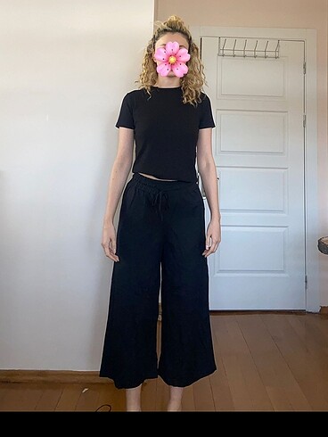 Bershka kumaş beli bağlamalı pantolon