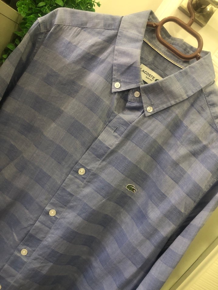 Lacoste Erkek Mavi Gri Uzun Kollu Gömlek - Görsel 2
