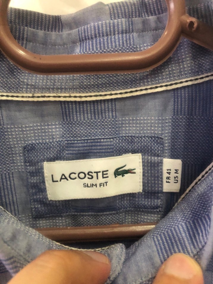 Lacoste Erkek Mavi Gri Uzun Kollu Gömlek - Görsel 4