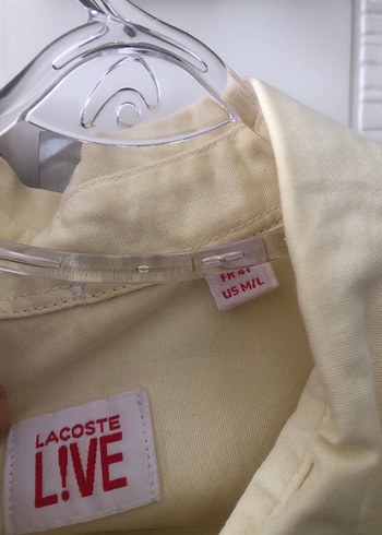m Beden Orijinal Lacoste Erkek Beyaz Uzun Kollu Pamuklu Gömlek
