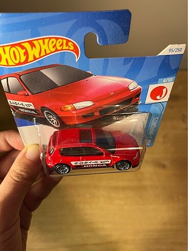 diğer Beden kırmızı Renk Hot Wheels 92 Honda civic Eg 2024 üretim