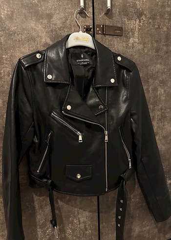 s Beden siyah Renk Siyah Deri Biker Ceket