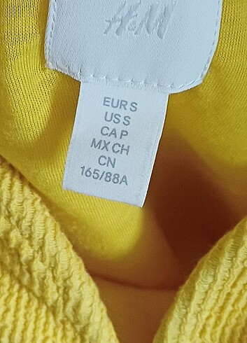 H&M Kadın kısa elbise sarı renk S beden