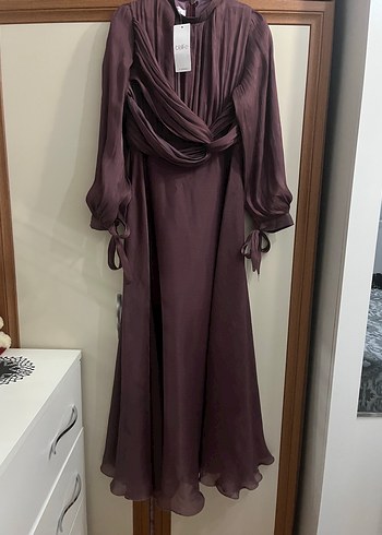 38 Beden Bordo Uzun Kollu Kadın Elbise