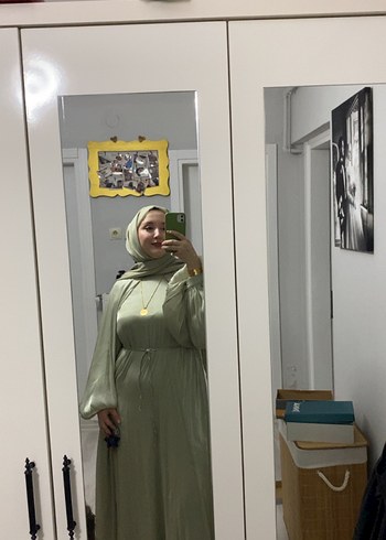 Diğer Manuka Salaş Kesim, Uzun Kollu, Yeşil Kadın Elbise