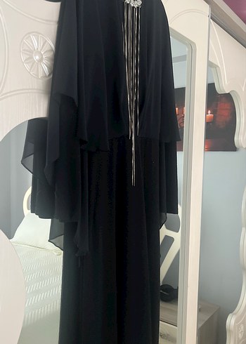 36 Beden Uzun Siyah Gotik Abiye Elbise