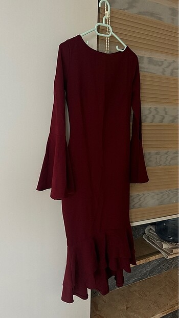 s Beden Bordo elbise