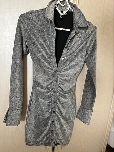 Simli slim fit elbise